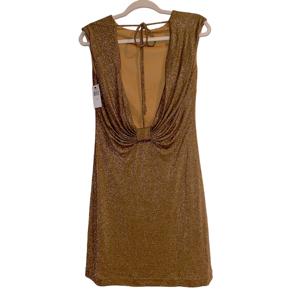 BCBGMaxazria Gold Mini Dress